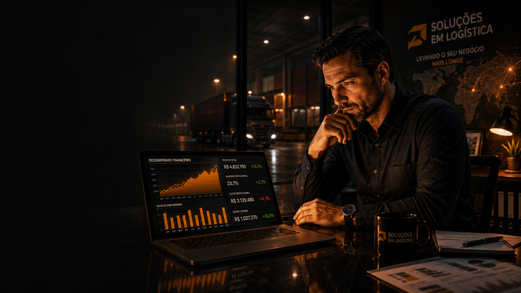 Gestor de transportadora analisando qual regime tributário escolher — Simples, Presumido ou Real